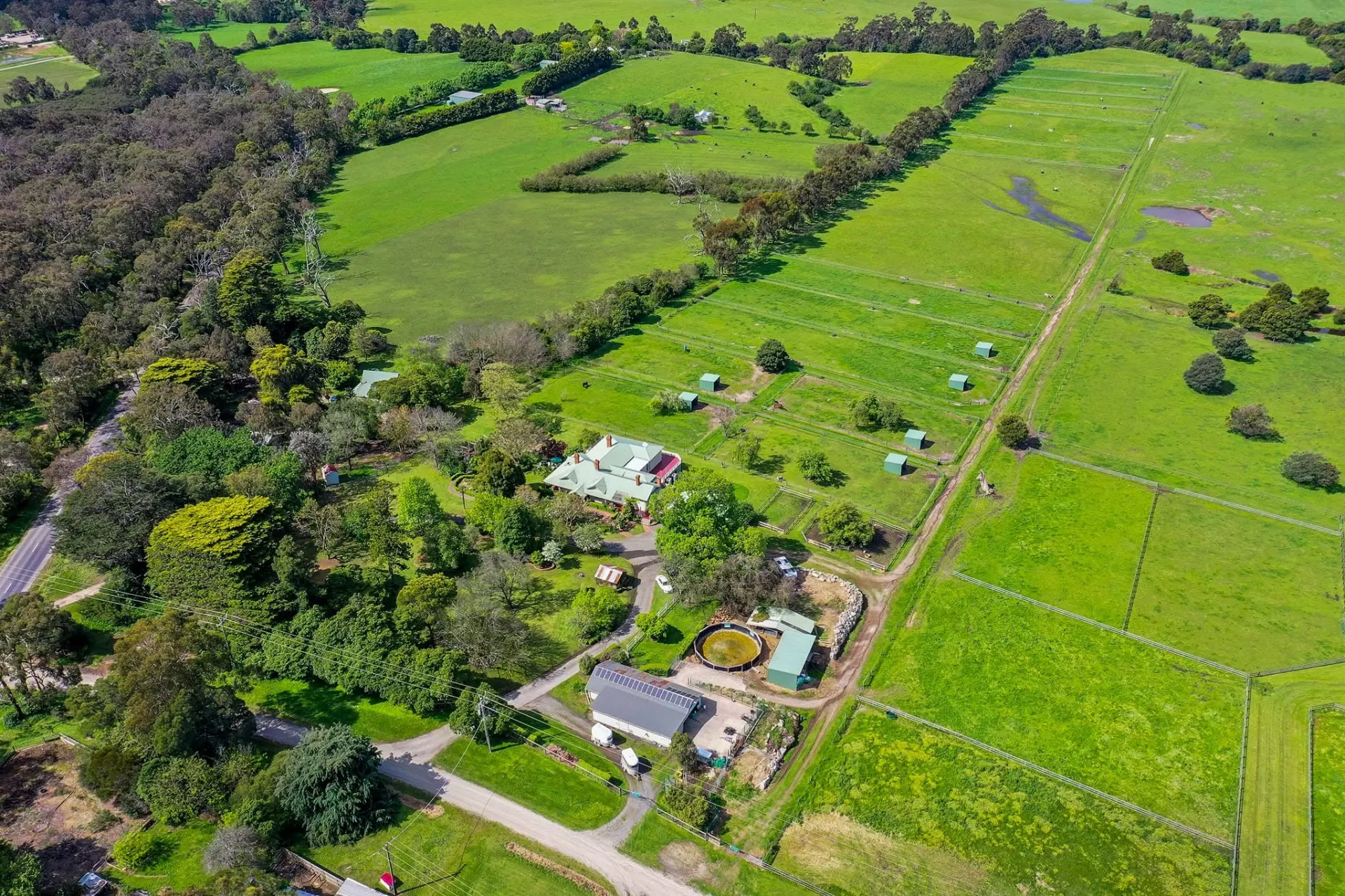 Aerial view of ProLodge Ballintrae and the surrounding countryside